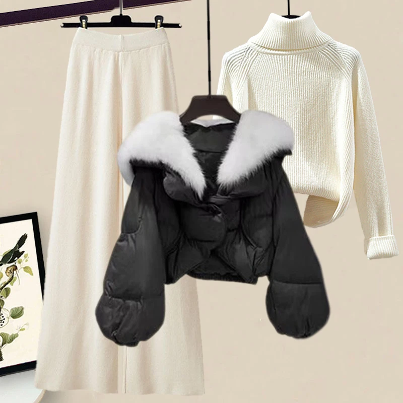 

Женский зимний новый модный повседневный вязаный свитер Bla Cotton Jaet, тонкие широкие брюки, молочная серия, цветной дизайн Blo Design