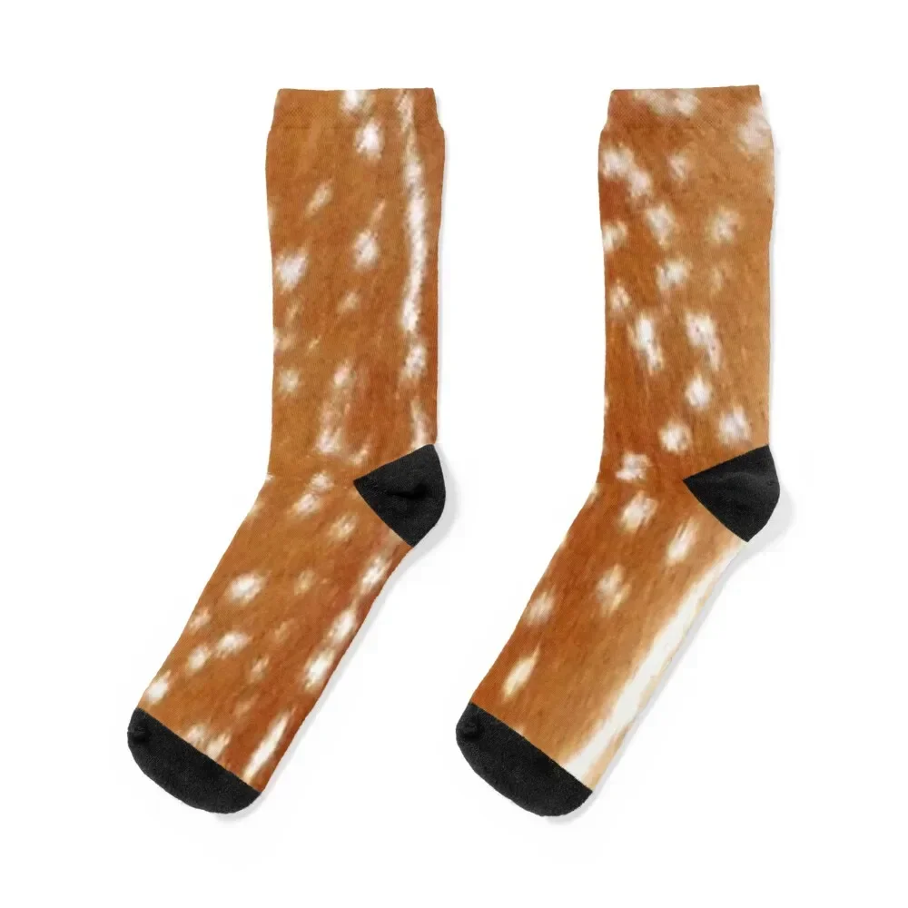 Deer hide skin brown white Socks winter basketball moving stockings funny gifts Ladies Socks Men's