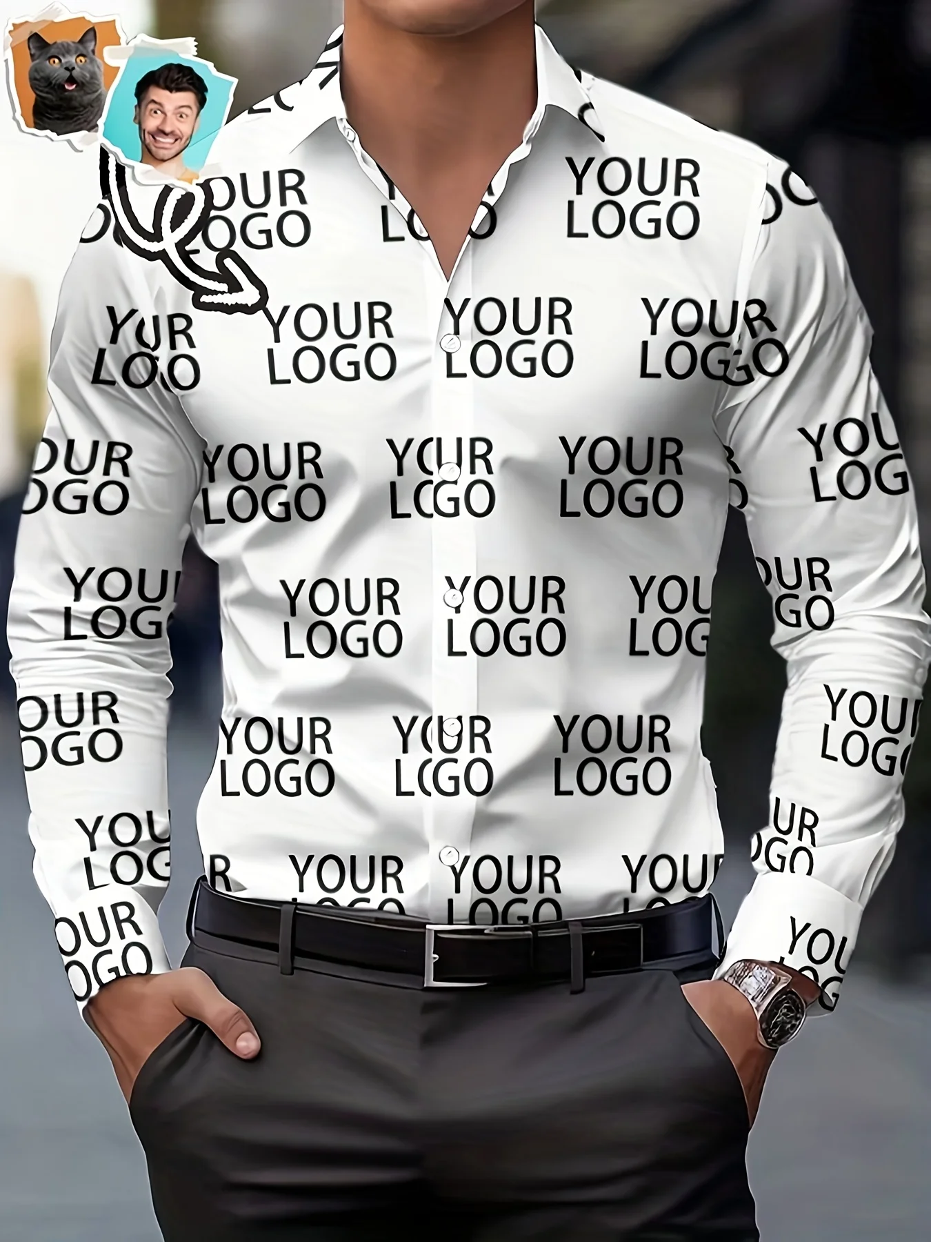 

Shirts for Man Custom T shirt Menswear Clothing 2026 Customizable 3D Printed Long-Sleeve Shirt - Personalized Design