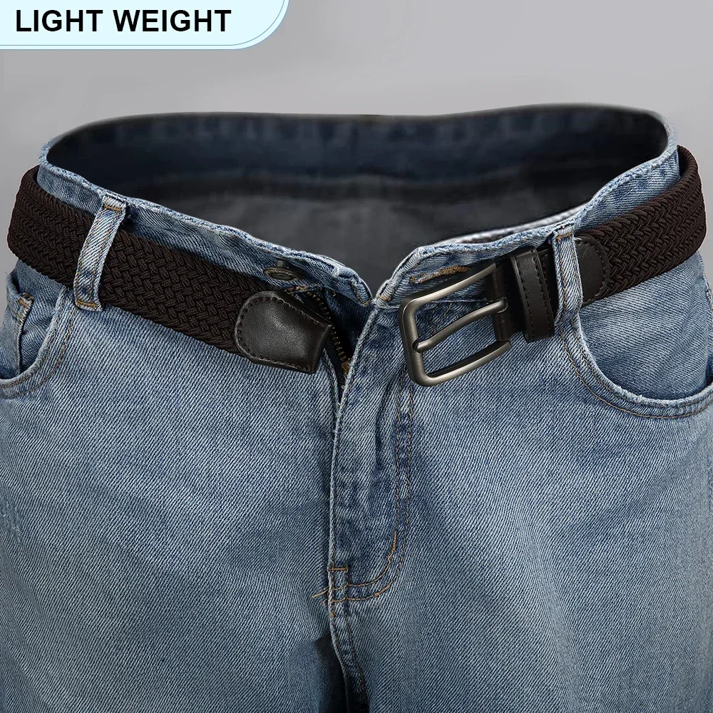 Elastische Gürtel für Herren, Unisex, lässig, gewebter Gürtel für Herren, Outdoor, Klettern, Training, Arbeitsgürtel mit Jeansgürtel für Damen, 115 cm – Detail 10