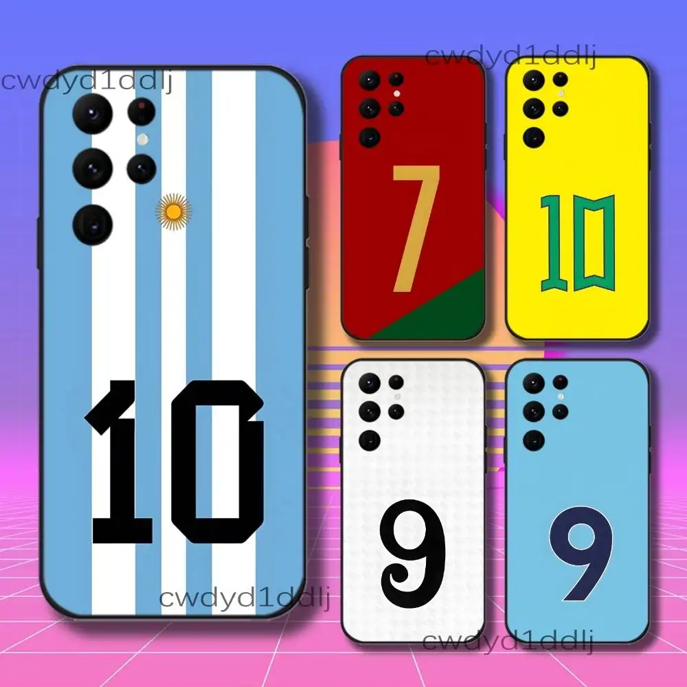 

F-Football 10 7 Number 19 Phone Case For Samsung S10,S21,FE,S21 ,S26,S25,S24,S23,Ultra,S9,S22,Plus Black Shell Cover