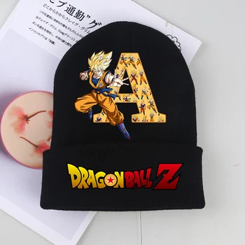 Dragon ball z goku dos desenhos animados meninos criança bonito chapéus de malha chapelaria impressa carta inverno quente crianças boné de lã anime crianças presentes