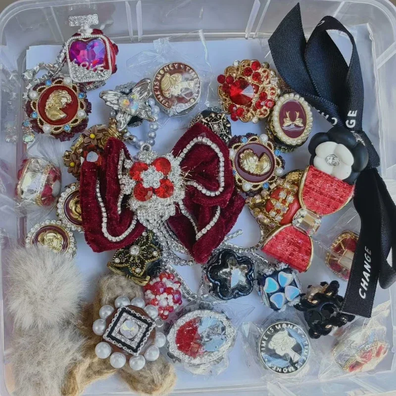 Fancy Beads Hand MadeIns Boutique Diamond Ball Christmas Beads Alloy Rhinestone Clay Beads Alloy Square Mobile Phone Chain DIY L