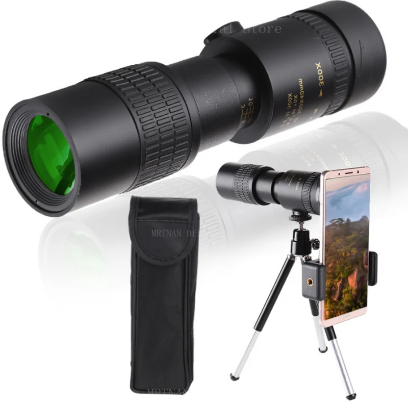 10-300X Zoom Powerful Binoculars Long Range Professional Monocular Telescope HD High Quality BAK4-Prisms Portable for Camping