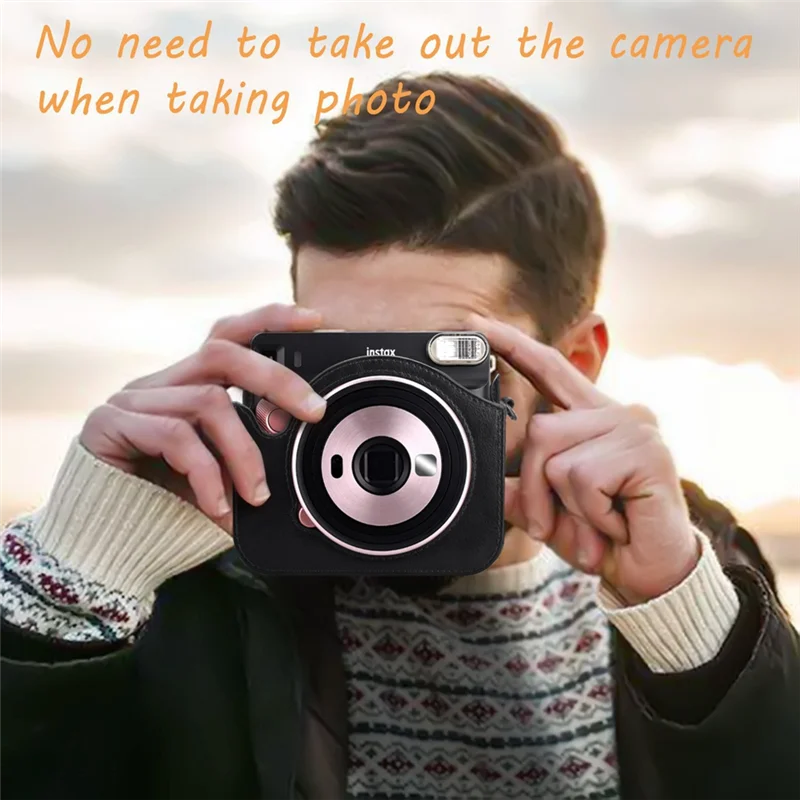 

PU Leather Camera Bag With Strap Camera Case For Fujifilm Instax Square SQ6 Instant Film Camera