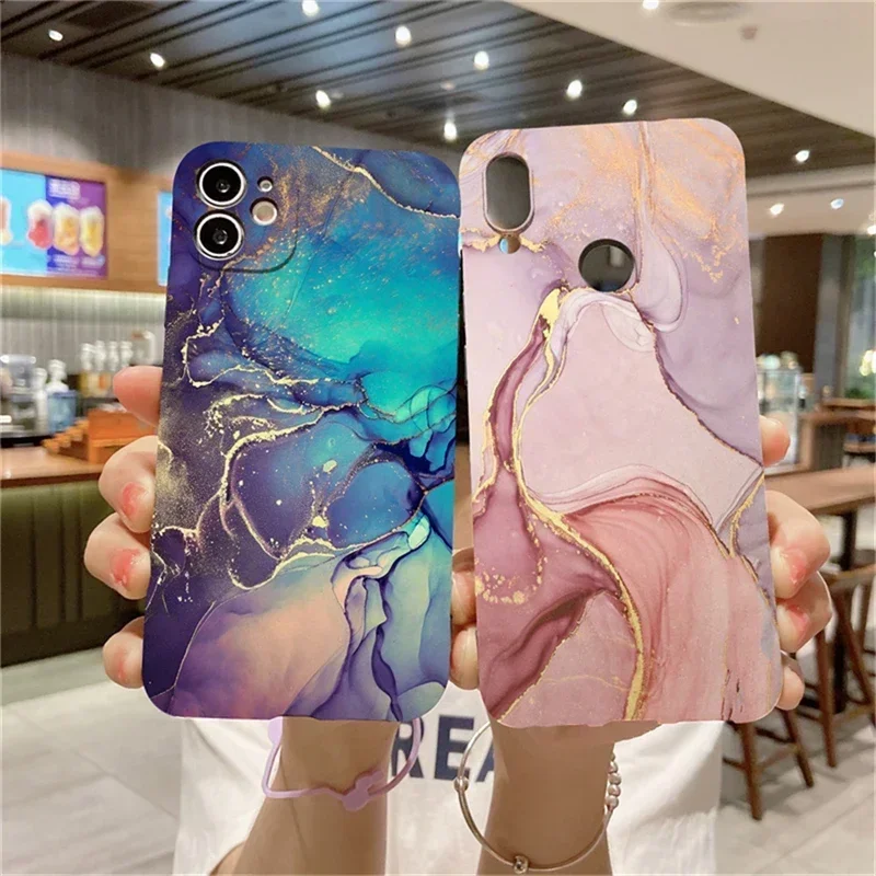 Marble Pattern Case For Samsung Galaxy S24 S23 S22 S21 S20 FE Plus Ultra 5G S10 S9 S8 S10E Soft Silicone TPU Back Cover Case