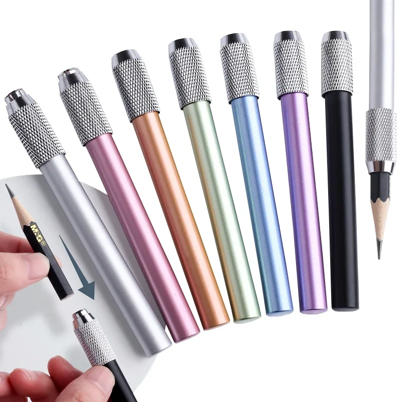 3/4/5/6/7/8pcs /set Pencil Extender Holder Adjustable Dual Head/ Single Head Sketch School Painting Art Writing Tool