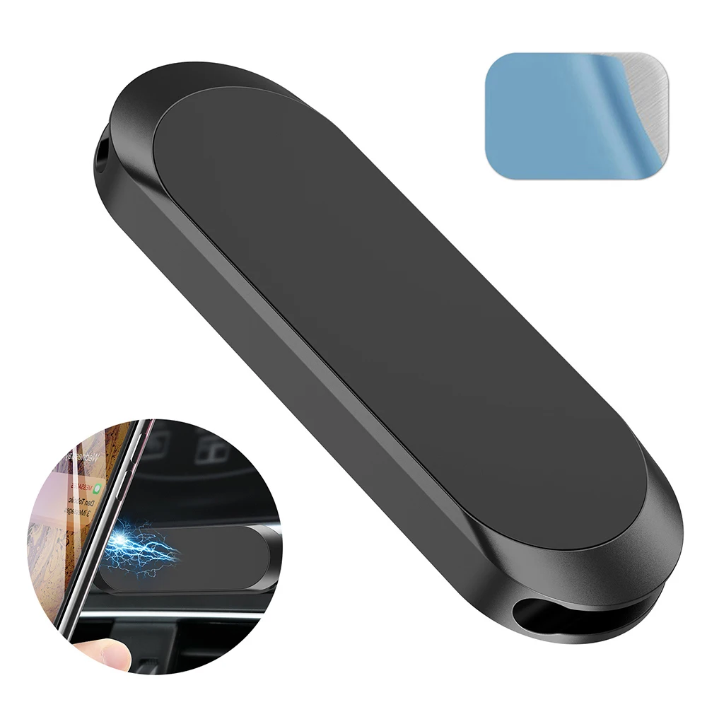 Magnetic Mini Car Phone Holder Rotatable Strip Shape Stand For Metal Strong Magnet GPS Car Mount for 11