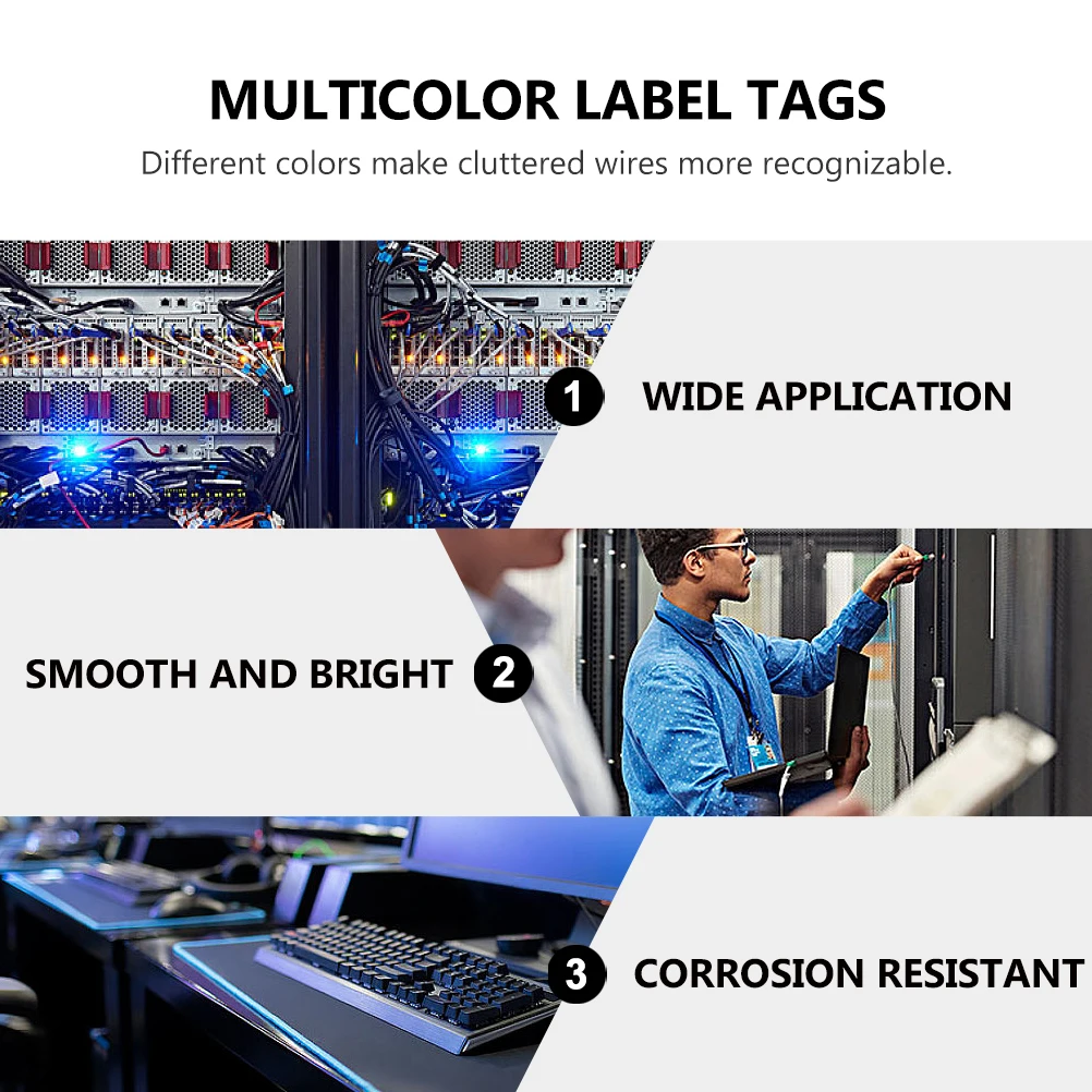 

Network Cable Label Sticker Labels Stickers Self-adhesive Stickers￼ Identification Marker Yellow Tags