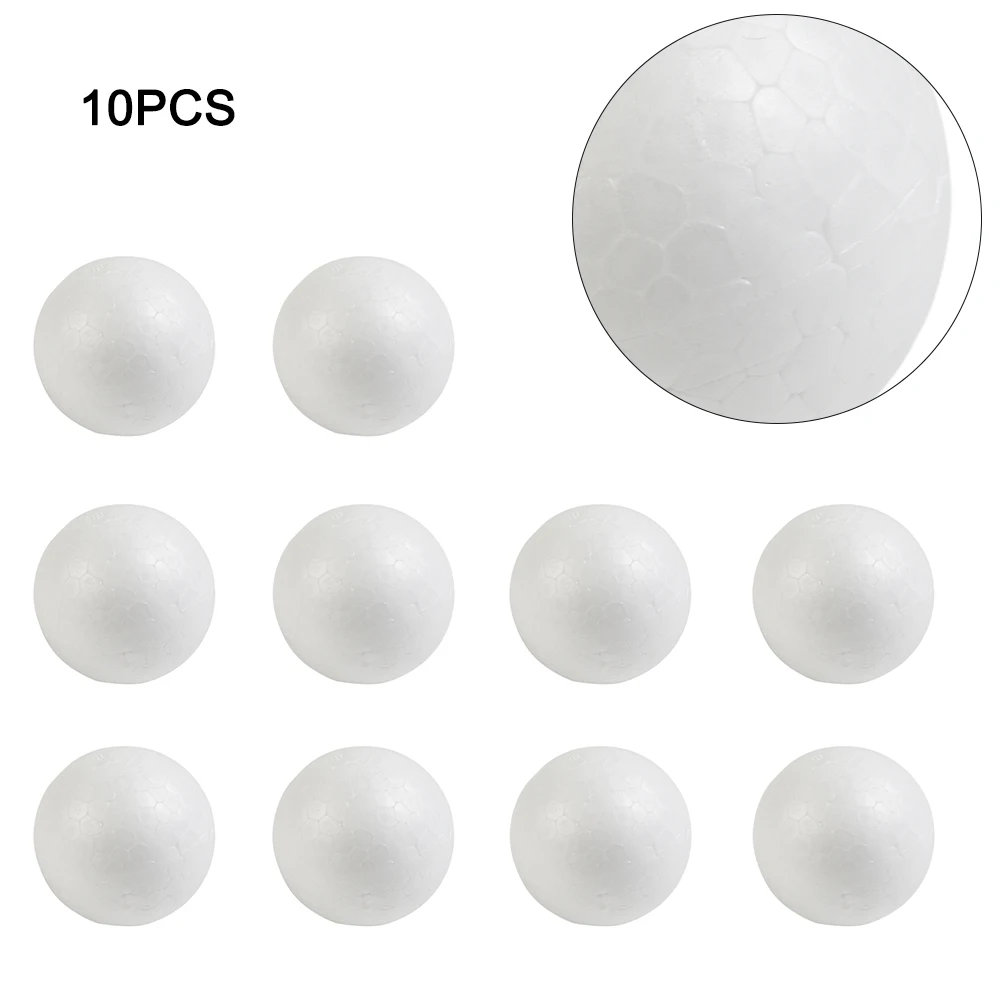 10pcs Solid Foam Ball Polystyrene Balls Round Tree White 50mm-100mm For Wedding Party Decoration Modeling Craft