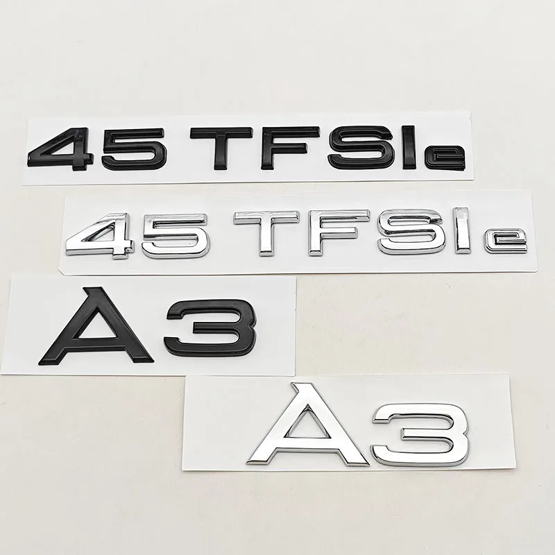 جديد ثلاثية الأبعاد ABS سيارة رسائل شعار A3 45TFSIe شارة الخلفي الجذع ملصق الشارات لأودي A3 45 TFSI e 8Y السيارات الذيل بمناسبة الملحقات #1