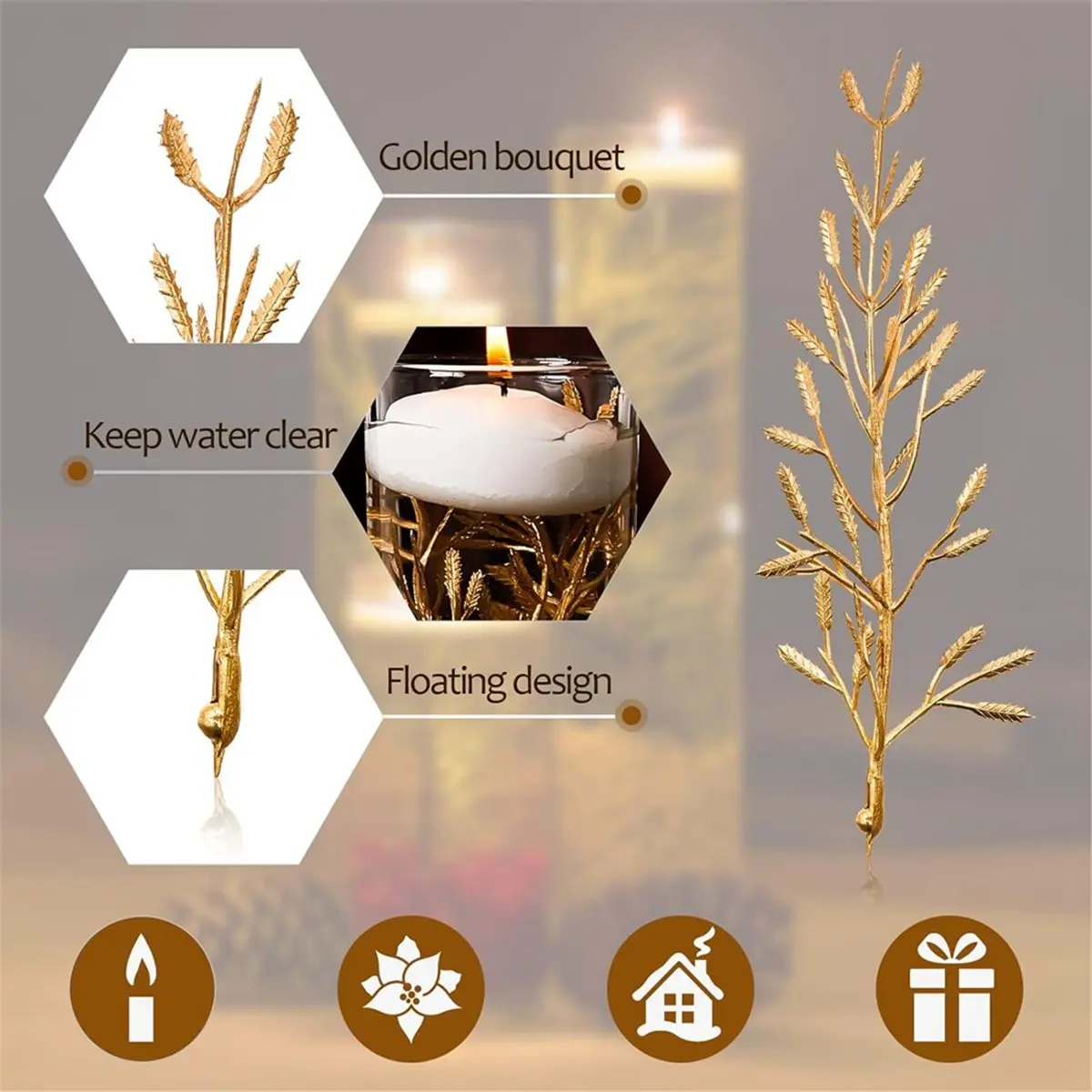 Industrial Tools 50 Pieces Faux Flowers for Centerpiece Vase, Filling in Floating Candles Mini Flower Filler for Wedding Dinning