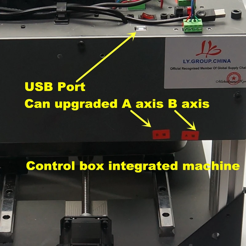 Mini CNC Router 3020 DIY Metal Engraving Wood Router 4 Axis 5 Axis Woodworking Lathe 500W USB Port Square Line Rail With Sink