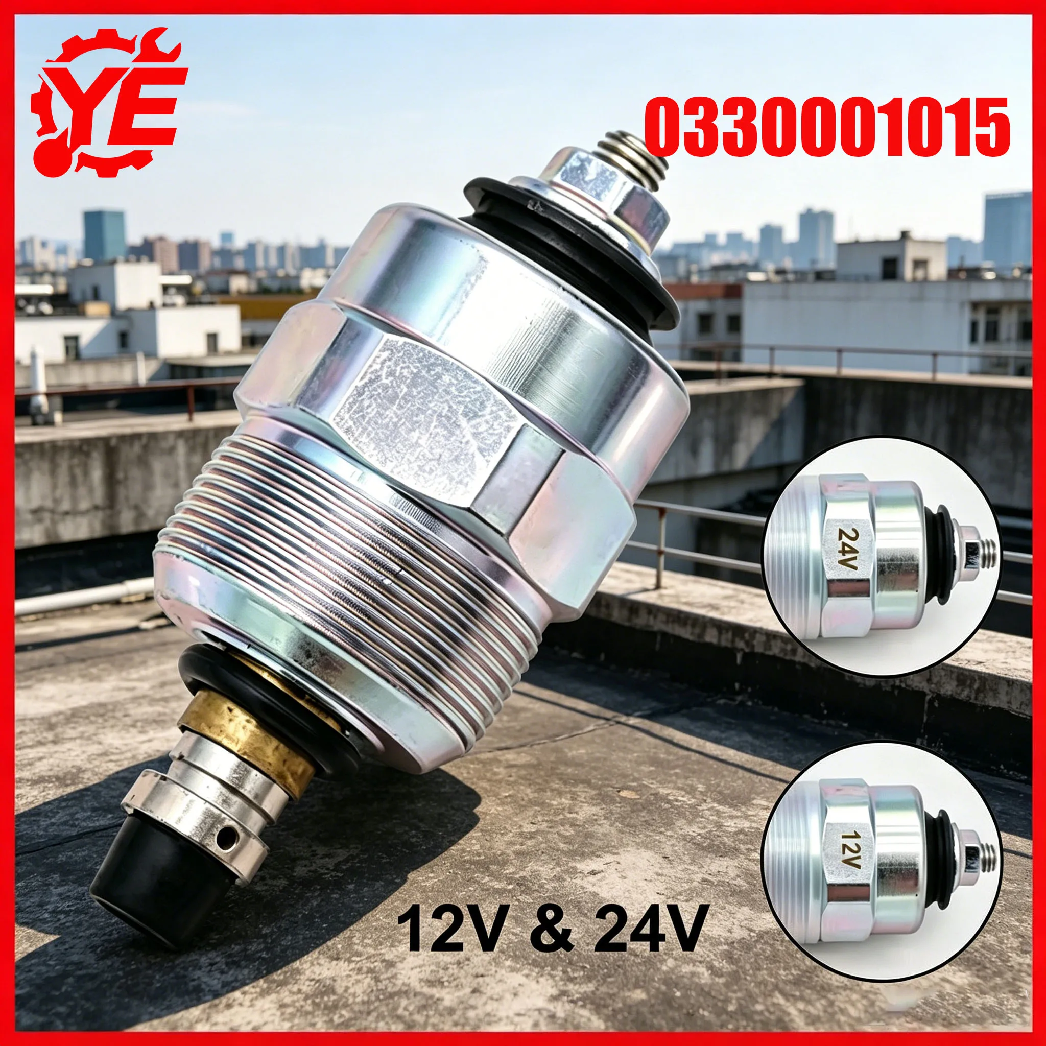 12V 24V Injection Pump Fuel Shut Off Solenoid Valve 0330001015 for Bosch 0330001018 0330001040 0330001041 0330001042 946161053