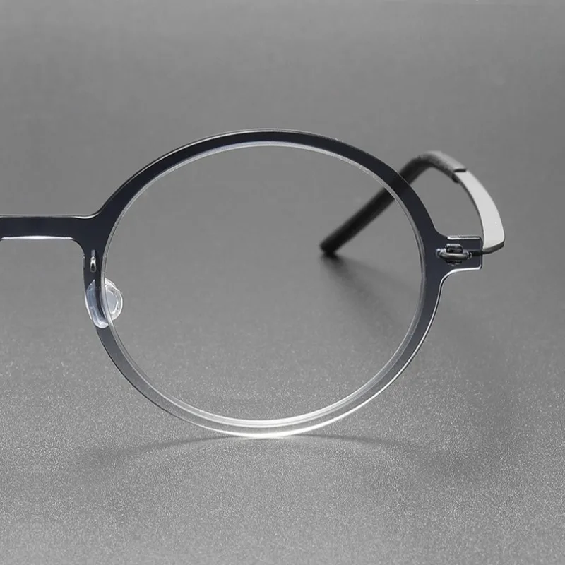 الدنمارك اليدوية المسمار النظارات مصمم النايلون الرجعية النظارات المستديرة الإطار الاتجاه الرجال والنساء خفيفة إطارات التيتانيوم #4