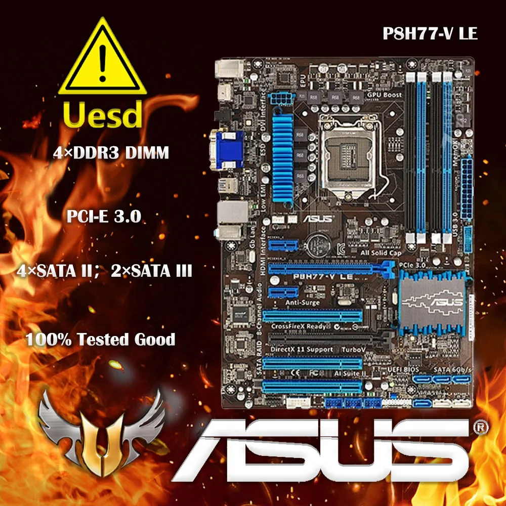 

Asus P8H77-V LE Desktop Motherboard H77 LGA 1155 22nm i3 i5 i7 DDR3 32G SATA3 USB3.0 ATX