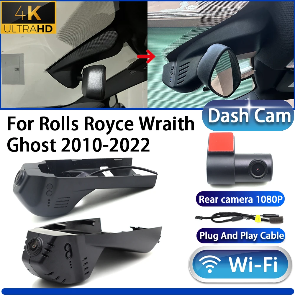 HighCity For Rolls Royce Wraith Ghost 2010-2022 Dash Cam Camera DVR 4K UHD Wifi Plug And Play Video Recorder