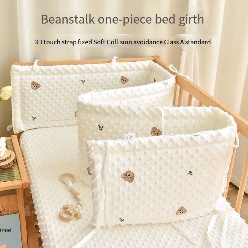 Newborn Baby Crib with Anti-collision Buffering Soft Bag One Piece for Baby Comfort. Bean Bed Children's Spliced Bed Fence