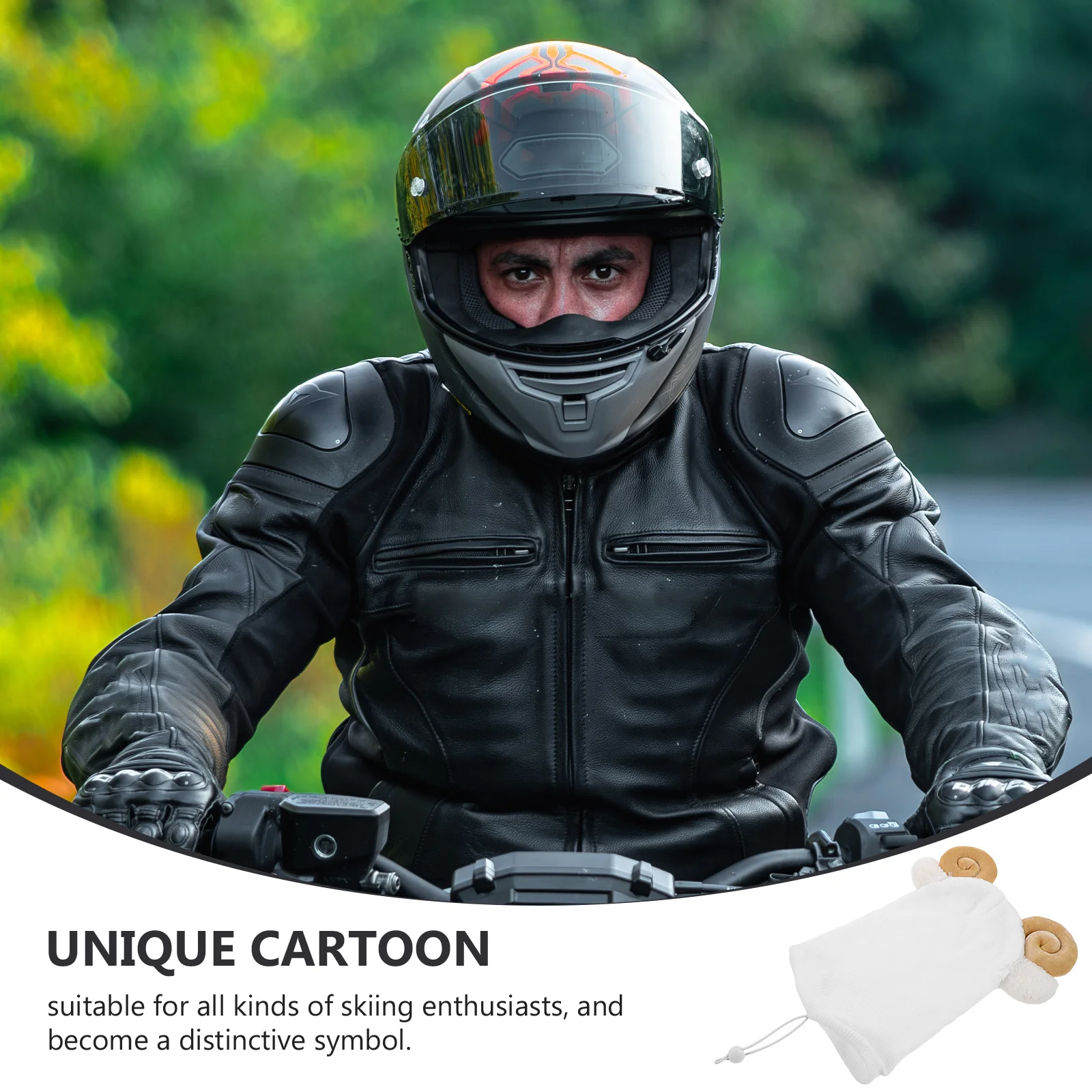 غطاء تزلج محبوك بأكمام كرتونية لطيفة، قابل للغسل وإعادة الاستخدام، غطاء حماية لرياضات الثلج #2