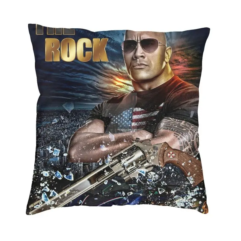 

Dwayne The Rock Johnson Square Pillow Cover Home Decor Cushion Cover Throw Pillow for Sofa Double-sided Printing