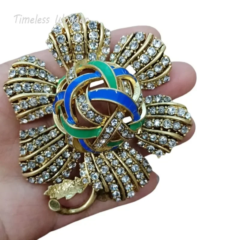 Timeless Wonder Fancy Enamel Zircon Floral Brooch Pins for Women Designer Jewelry Runway Top Punk Luxury Cute Rare Gift 7568