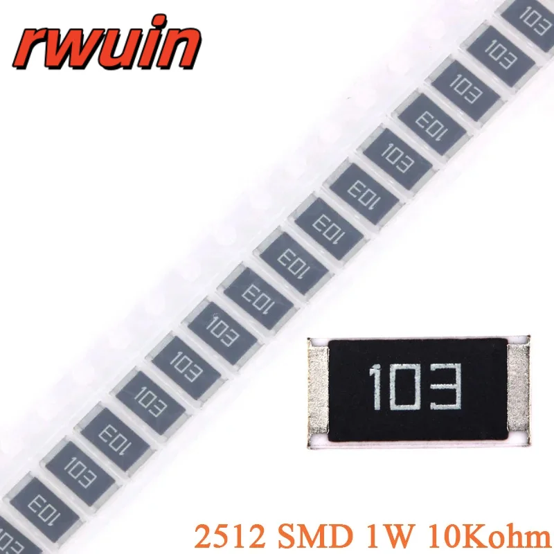 

100pcs/10pcs 10kohm SMD Chip Resistor 2512 1W 10K ohm 10KR 103 5% Resistance Passive Electronic Component Supply