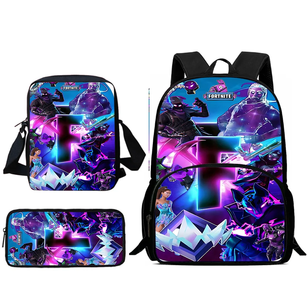

Hot Game Child Backpacks Shoulder Design-F-FortniteS Bag Pencil Case Pupil Large Capacity School Bags for Boys Girls Best Gift