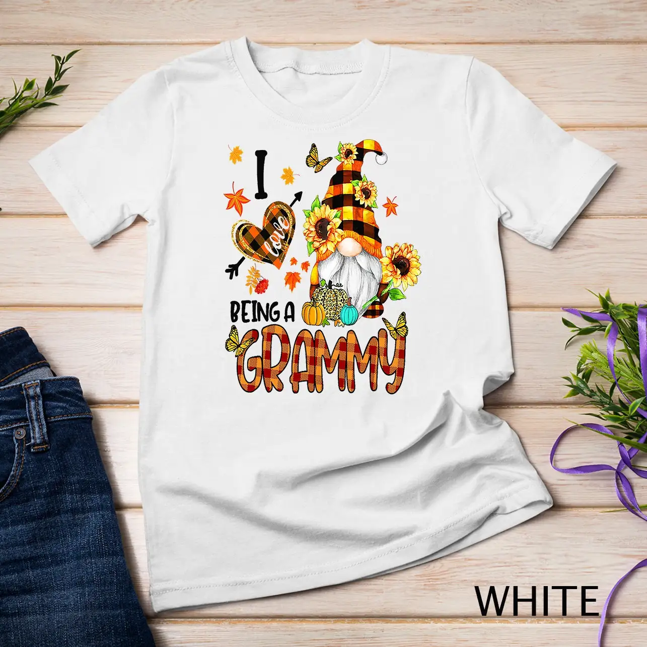 I Love Being A Grammy Fall Gnome Autumn Thanksgiving T Shirt Sweat