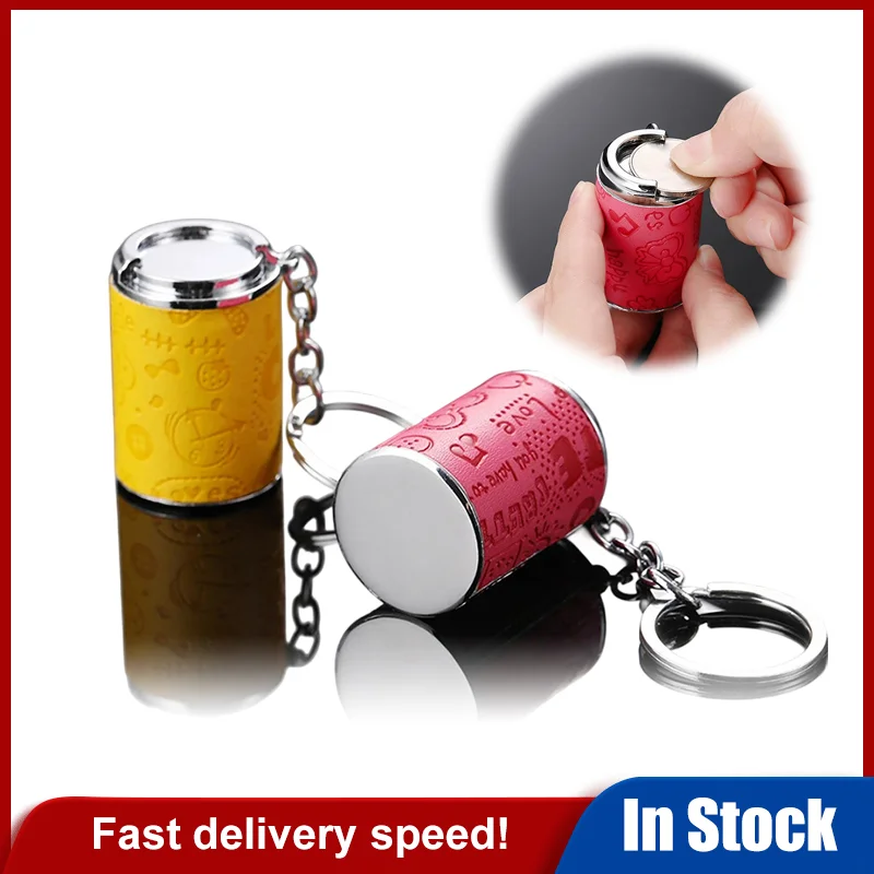 

Metal Coin Tube Keychain Portable Fashionable Key Pendant Coin Bucket Coin Storage Keychain Coin Bank Coin Bank Novelty Keychain
