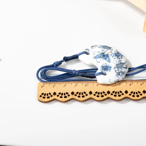 العتيقة المنسوجة يدويا الفراشة قلادة الخزف الأزرق والأبيض بالجملة Z030 أفضل 10 بيع بالجملة في الصين - No8