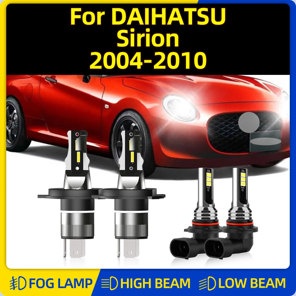 LED Headlight Bulbs 40000LM Super Bright Plug And Play Car Headlamps 12V Fog Lights For DAIHATSU Sirion 2004-2007 2008 2009 2010