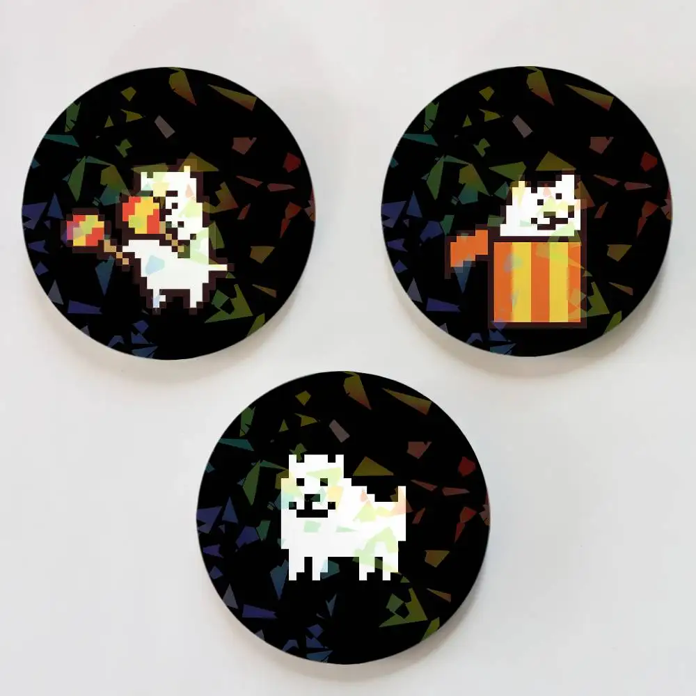 Undertale Annoying Dog Laser Button Pins Backpack Clothing Decor Brooch Fiction Badge Jewelry Gifts