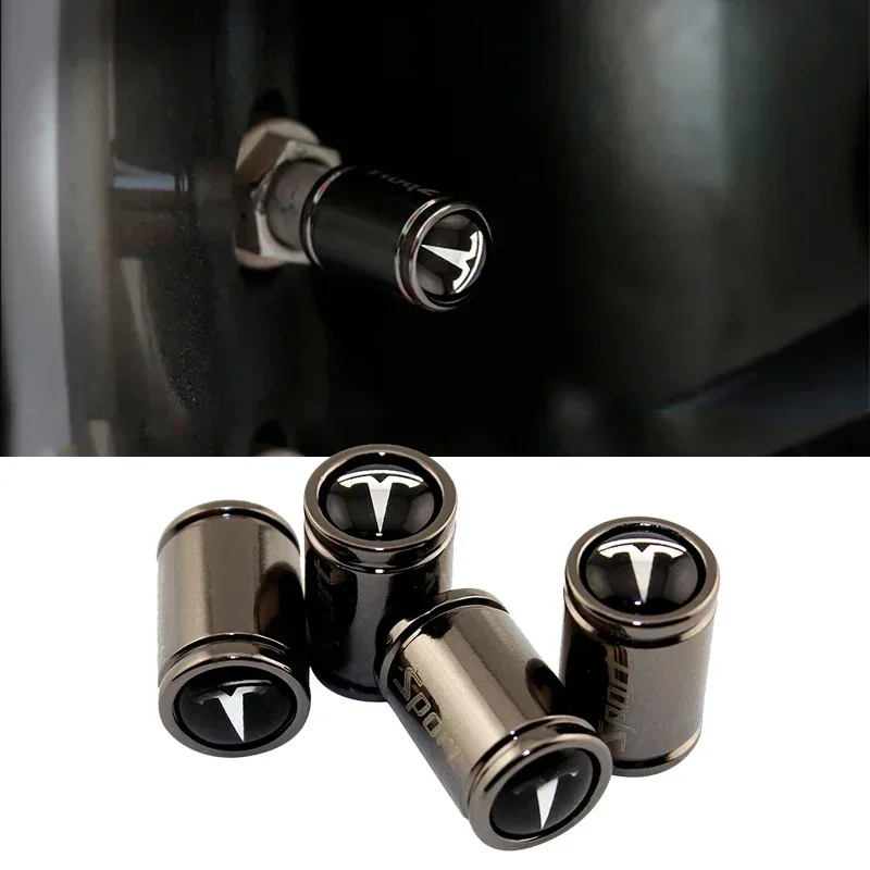 

4 шт., колпачки для клапанов шин автомобиля, крышки для Tesla Model 3 Y S X Roadster P75D P85D P90D P100D, внешние аксессуары