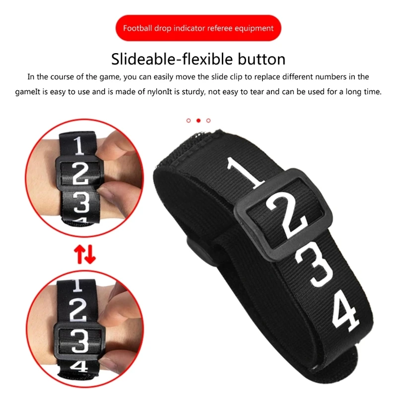 

Football Referee Gear Umpire Yard Markers Numbered Wrist down Wrist Bands Sliding Side Clip