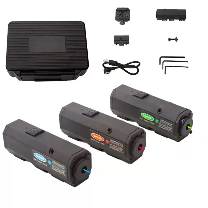 Red Green Blue Three Color Laser Sight with Magnetic Charging Wire Portable Positioning Instrument Calibrator Precise Adjustment