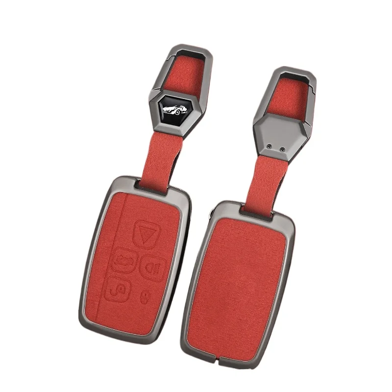Key Fob Cover for Land Rover Range Rover Evoque/Sport/Discovery 4/5/Freelander/Velar & Jaguar, KeyCase Shell with Keychain