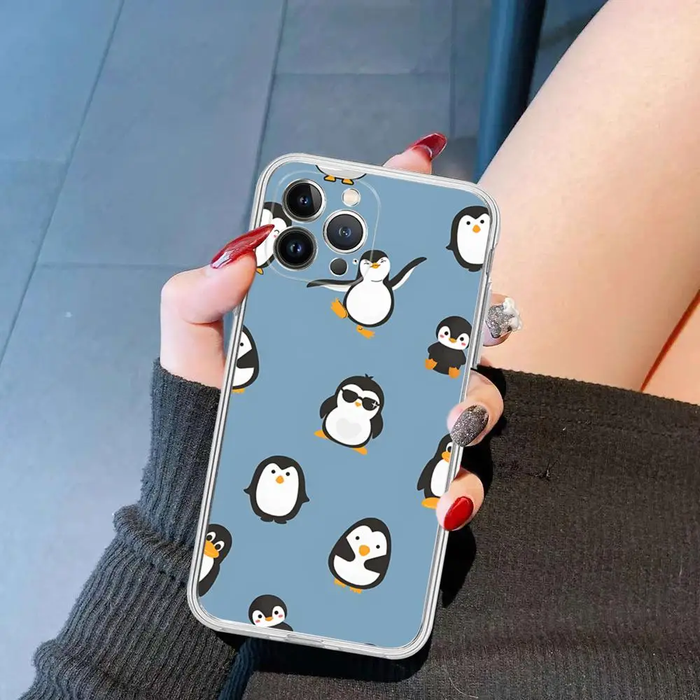 Cute Lovely Penguin Phone Case Silicone Soft for iphone 15 14 13 12 11 Pro Mini XS MAX 8 7 6 Plus X XS XR Cover