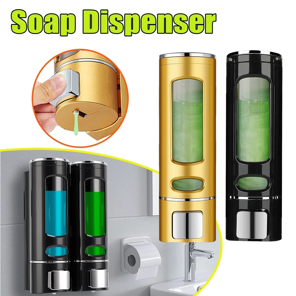 

Многоразовый дозатор для жидкого мыла 400 мл с ручным насосом, настенный, для мытья рук, для кухни, ванной, раковины, столешницы