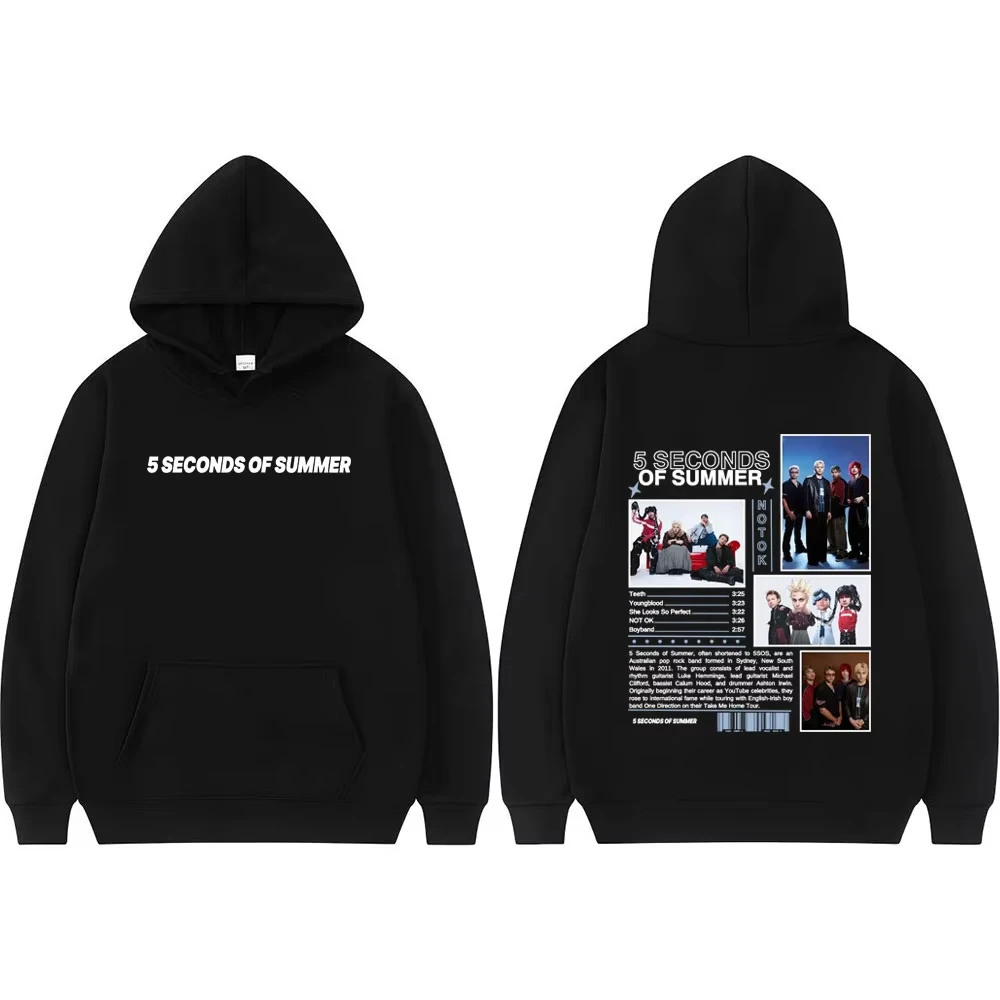 

Мужская толстовка с капюшоном Band 5 Seconds of Summer World Tour Graphics в стиле ретро, уличная одежда в стиле хип-хоп, оверсайз, высокое качество