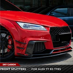Carbon Fiber/FRP Balck Car Front Bumper Splitters Air Vents Canards For Audi TTRS MK3 2016-2018 Car Front Bumper Fins Body Kits