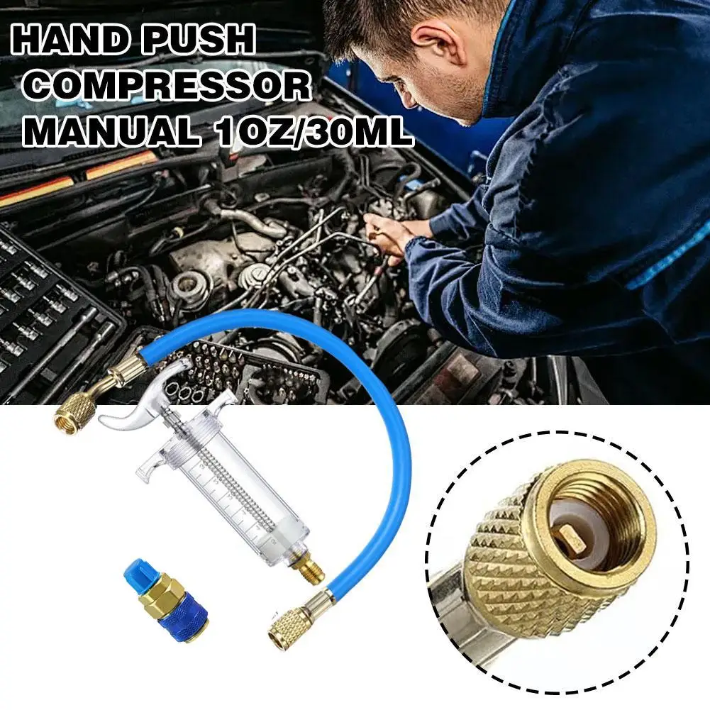 

Car A/C Oil/Dye Injector 30Ml 1Oz With Low Side Quick Coupler Adapter 1/4 Air Conditioning Automotive Oiler Injection Syringe