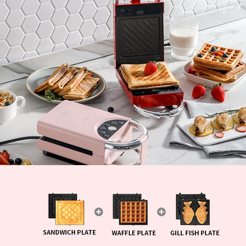 650 واط صانع الساندوتشات الكهربائية توقيت متعدد خبز محمصة الخبز الهراء آلة الإفطار تاكوياكي ساندويتشيرا توستابين توستادورا