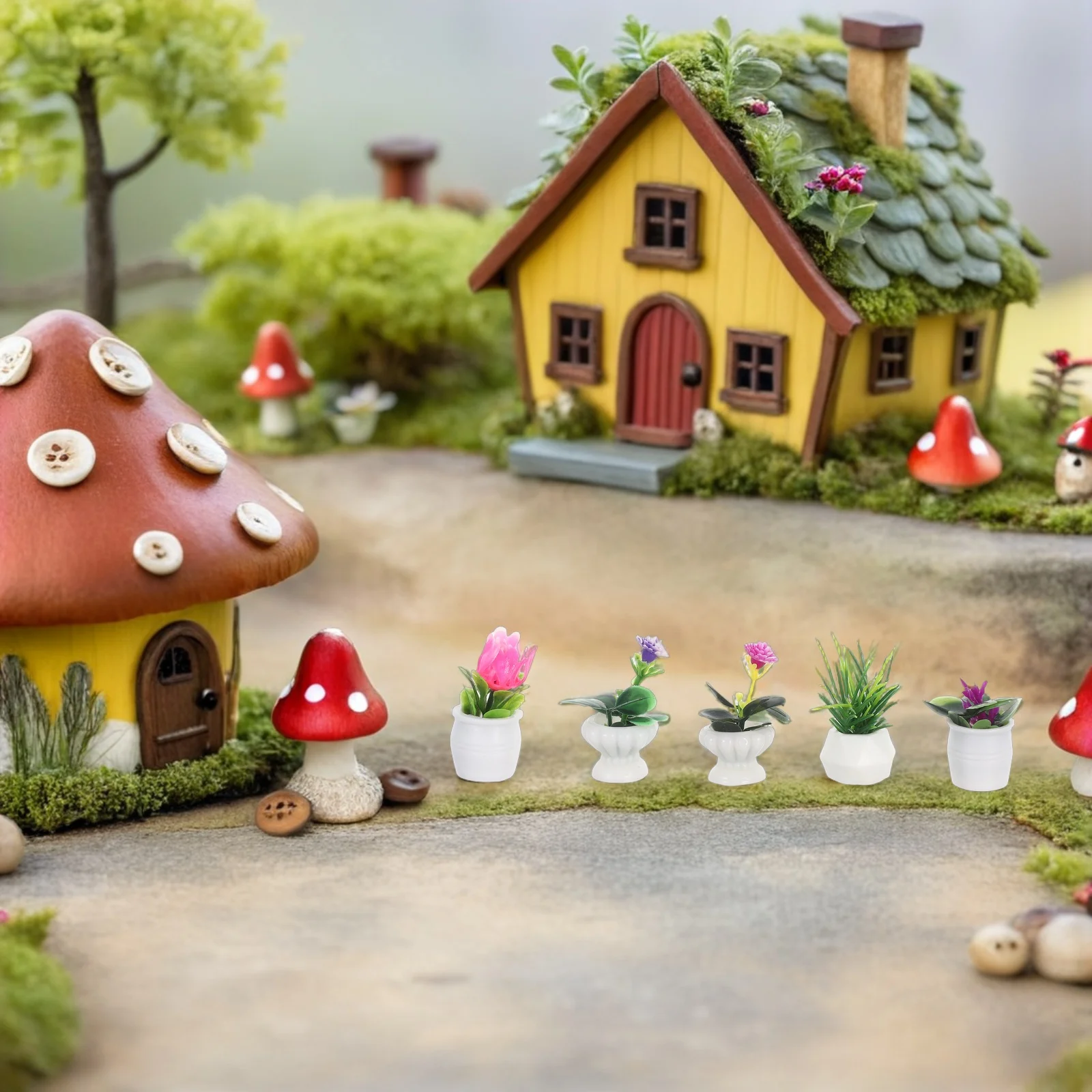 

20 Pcs Trinkets Simulated Potted Ornaments Decor Pvc house Accessories Plants