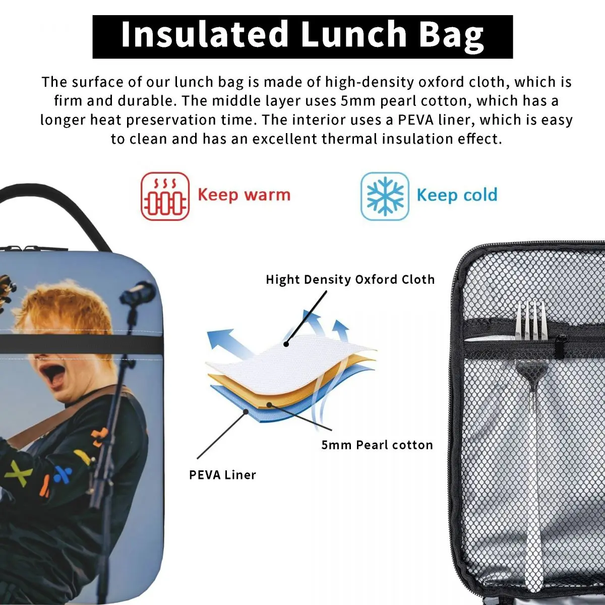 صناديق الغداء Ed Sheeraned Loop Tour 2026 المنتج صندوق طعام الغداء موضة صندوق الغداء الحراري المبرد للمدرسة #5