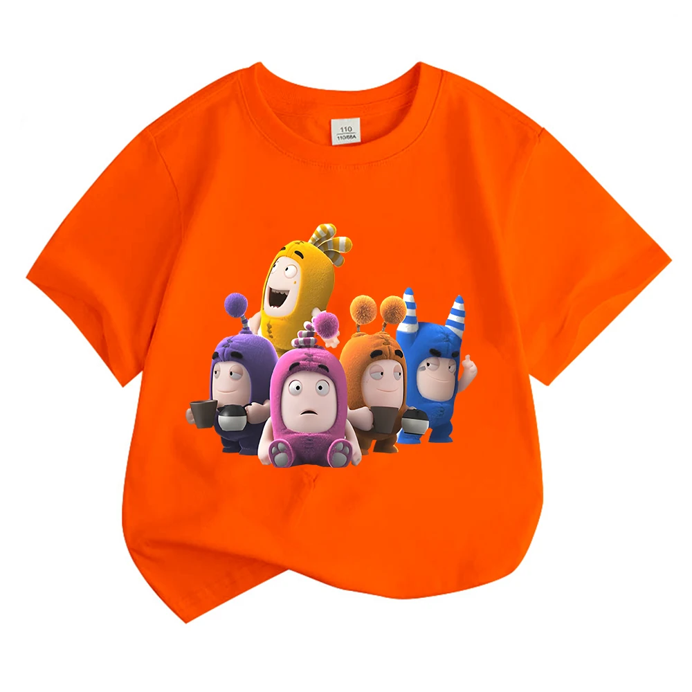 Children's T-shirt Cartoon Oddbods Family T-Shirts Summer Tops Cartoon Short Sleeve Tees Cotton Boys Girls Clothes Sportswear