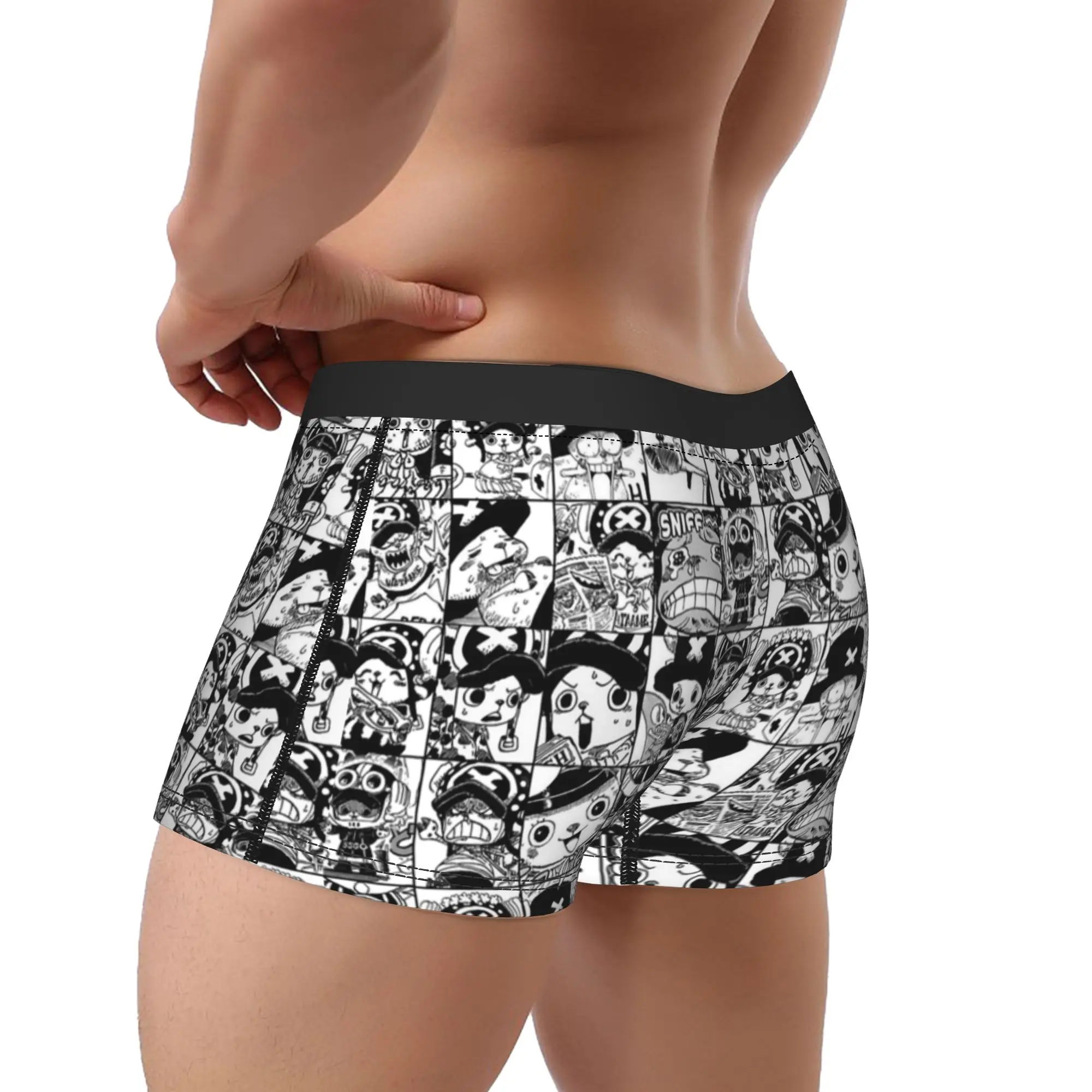 Men Japanese Anime Underwear One Piece Pieces Japan Manga Funny Boxer Briefs Shorts Panties Homme Breathable Underpants M-XXL
