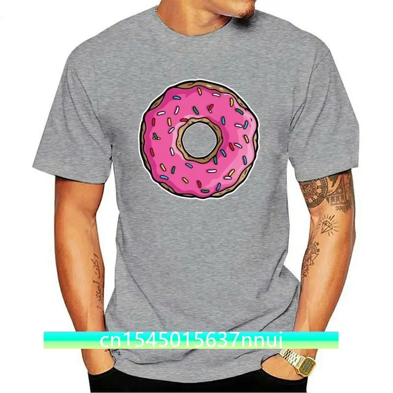 

New Simple Casual Men T Shirt Donut Design TShirt Pure Cotton Birthday Gift T-shirt Short Sleeve Funny Tees Round Neck