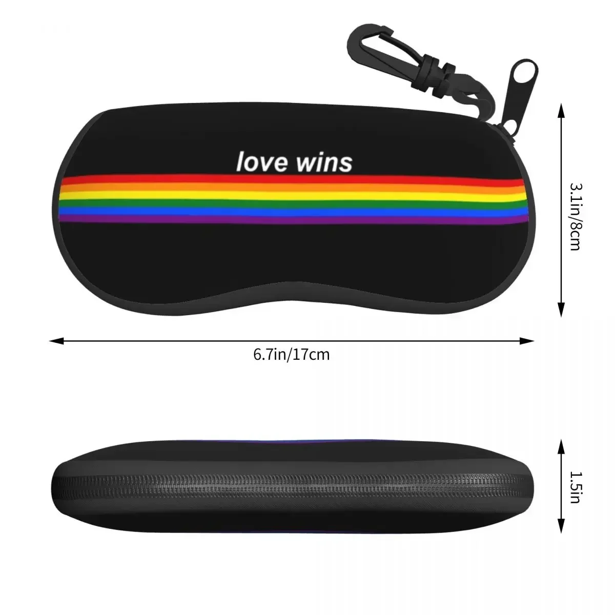 Custom Love Wins Pride Stripe Glasses Case Portable GLBT LGBT Gay Lesbian Pride Flag Shell Eyeglasses Case Sunglasses Box