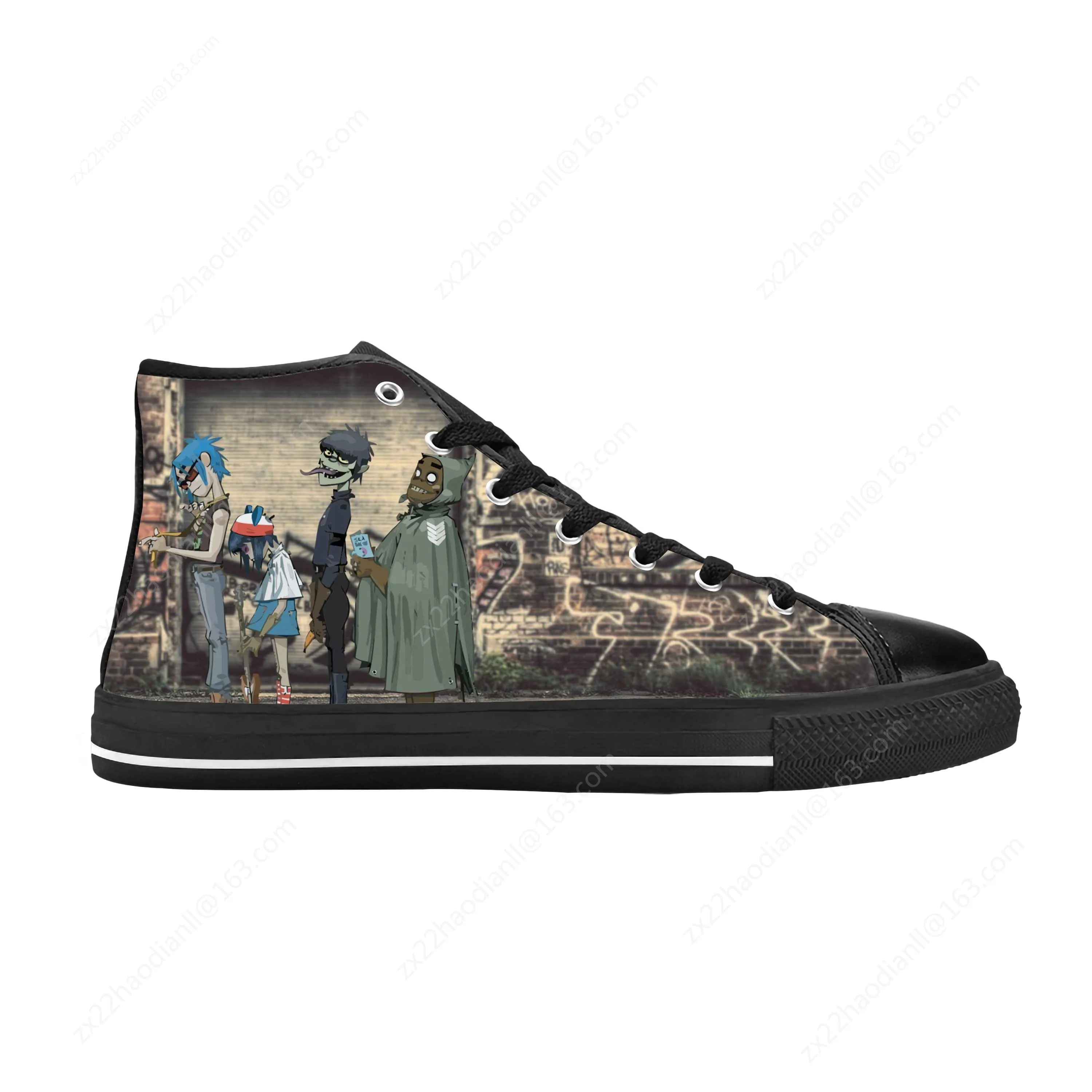 Gorillaz UK Rock Band Hip-Hop Rap Music Gorillazs Casual Cloth Shoes High Top Comfortable Breathable 3D Print Men Women Sneakers