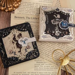 Creative square magnetic buckle notebook small portable gilded hand ledger European vintage hardbound notepad study supplies